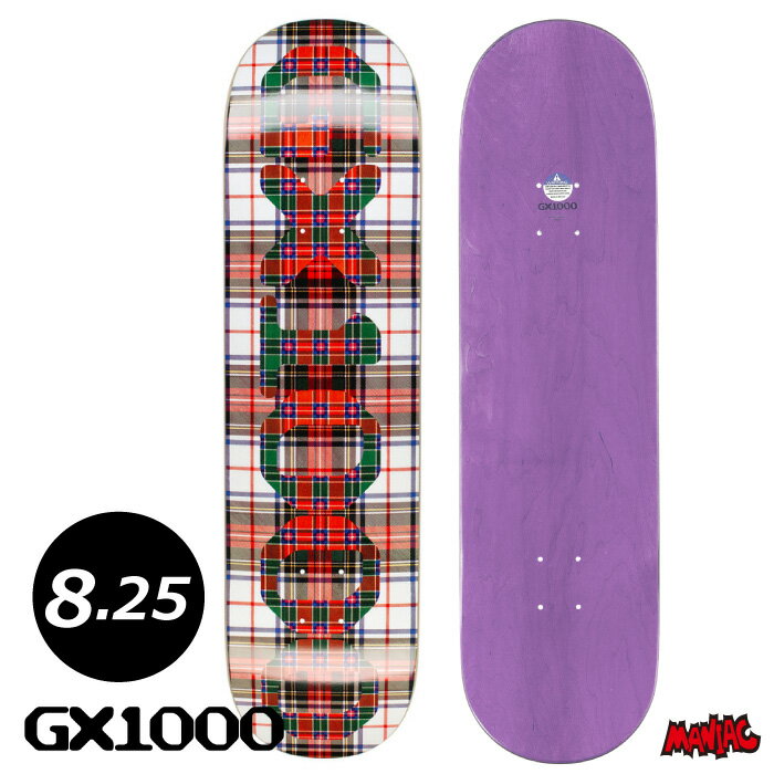 ˤȯۥܡ ǥå ñ ȥܡ GX1000 å OG LOGO TARTAN WHITE 8.25 8.25 SK8 S...