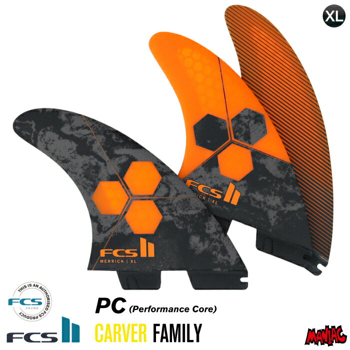 【日祝も発送】[プレゼント付き]FCS2 FIN フィン トライフィン アルメリック AM (AL MERRICK) - PC オレンジ パフォーマンスコア XLサイズ エフシーエス2フィン ショート用 ショートボード用 ミッドレングス サーフィン