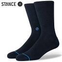 楽天マニアック 波乗り＆スケボーSHOP【4/25限定★抽選で最大100％PTバック】 STANCE SOCKS スタンスソックス メンズ靴下 ICON - Dark Navy スケーターソックス ハイソックス メンズソックス