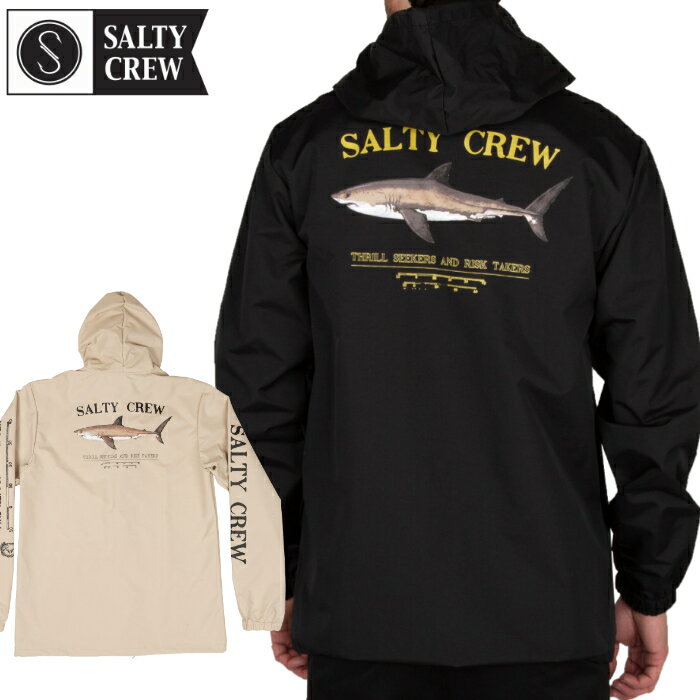 SALTY CREW ソルティークルー フードコーチジャケット メンズ 52-301 BRUCE SNAP JACKET フードジャケット バックプリント 撥水 男性用 サーフィン 釣り