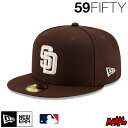 ニューエラ SD キャップ 59FIFTY NEWERA MLBオンフィールド サンディエゴ・パドレス オルタネイト 13554977 ACPERF SADPAD ALT ブラウン 茶色 メンズ レディース ベースボールキャップ フラットバイザー おしゃれ