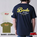 BANKS JOURNAL バンクスジャーナル Tシャツ メンズ ASMU1093 LOGO SURF TEE バックプリント ハイブリッドTシャツ 半袖 ラッシュT サーフT 水陸両用 ラッシュガード ゴルフ サーフィン サーフブランド 男性用