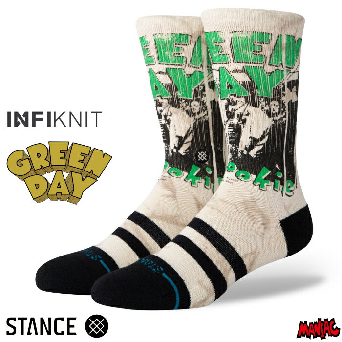 STANCE スタンス ソックス 靴下 メンズ ブランド STANCE SOCKS 1994 CREW - Off White - INFIKNIT インフィニット GREEN DAY グリーンデイ スケーターソックス ハイソックス メンズソックス おしゃれ