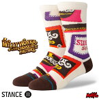 STANCE スタンス ソックス 靴下 メンズ ブランド STANCE SOCKS WONKA BARS - Brown チャーリーとチョコレート工場 スケーターソックス ハイソックス メンズソックス おしゃれ