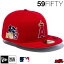 ニューエラ キャップ 大谷翔平 MVP記念モデル NEWERA 59FIFTY Shohei Ohtani American League MVP & Home Runs Leaders ロサンゼルス・エンゼルス スカーレット 14339797 メンズ レディース ベースボールキャップ