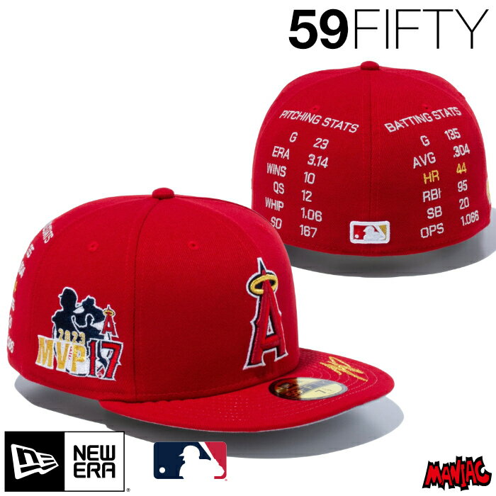 ニューエラ キャップ 大谷翔平 MVP記念モデル NEWERA 59FIFTY Shohei Ohtani American League MVP & Home Runs Leaders ロサンゼルス・エンゼルス スカーレット ゴールド 14339795 メンズ レディース ベースボールキャップ