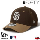 【日祝も発送】ニューエラ SD キャップ 9FORTY NEWERA MLB 2-Tone Woven Label サンディエゴ・パドレス ウォルナット カーキバイザー 14667826 ツートーン アジャスター メンズ レディース ベースボールキャップ カーブドバイザー おしゃれ