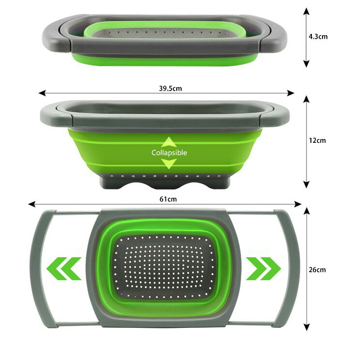 水切りバスケット ザル ボウル セット 水切りかご 大容量 折りたたみ シリコン 野菜 鍋 大 コンパクト スリム グリーン レッド プラスチック 発送無料