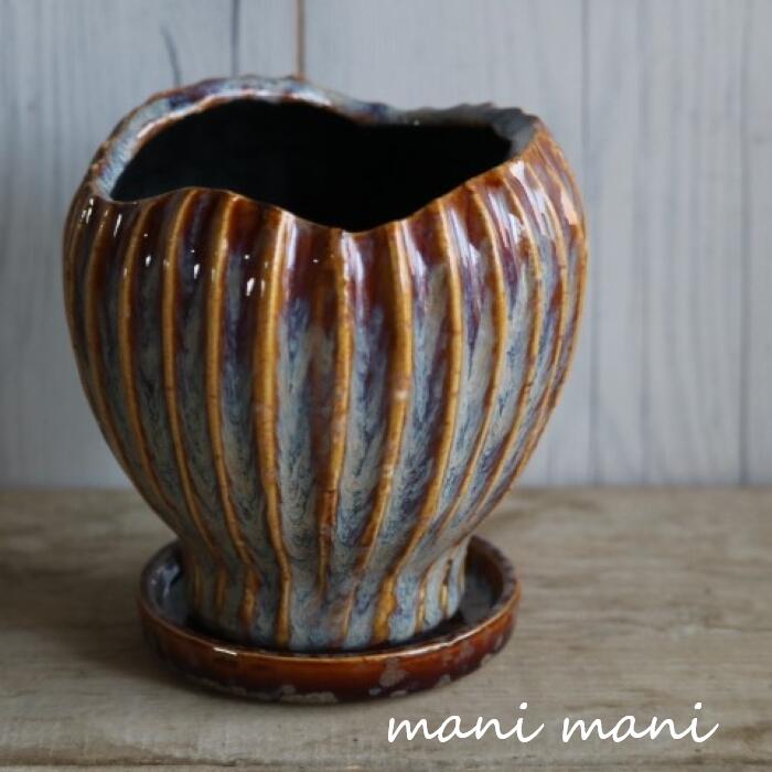 樂天商城 - プランター「ポリバーチカルポットS」ブラウン T906 受け皿付き プランター 鉢 寄せ植え 花苗 ガーデン雑貨