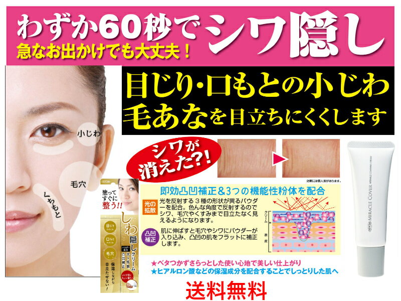 【小じわ・毛穴を目立たなくする】東京企画販売　シワ隠しクリーム20g　【即日発送】【送料無料】【メール便対応】【プチプラコスメ　デパコス　化粧下地　ベースクリーム　保湿効果　潤い　スキンケア　毛穴　シークレットクリーム　小ジワ　光の拡散　補正　口もと】