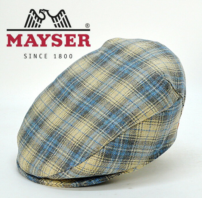 ハンチング メンズ 送料無料【MAYSER】マイサー チェック ハンチング 春 夏 大きいサイズ ハット ハンチング メンズ 帽子 通販 紳士帽子 男 通販 紳士 帽子 ファッション ブルー