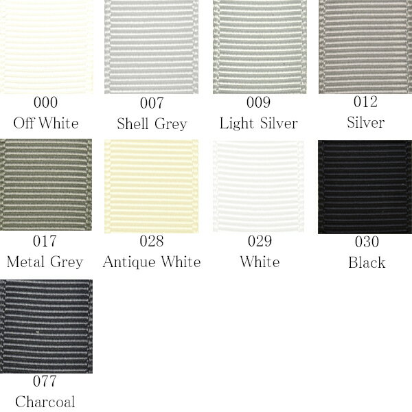 [K]　50mm　《6m》　グログランリボン　黒・白・モノトーン系　(YR)