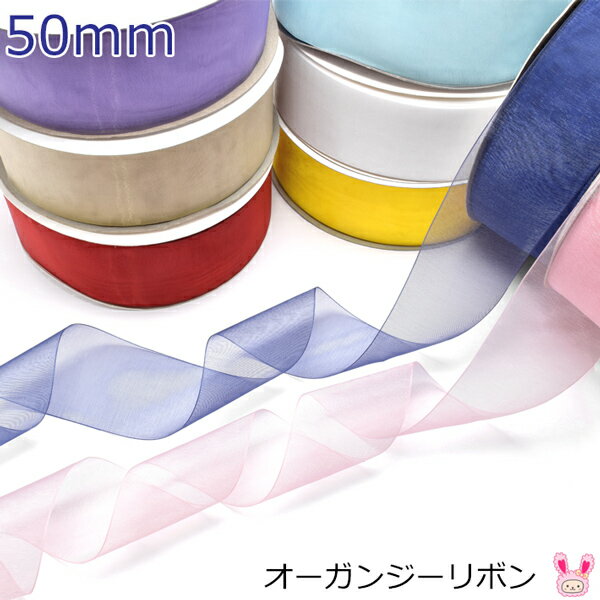 50mm　オーガンジーリボン　6m　B
