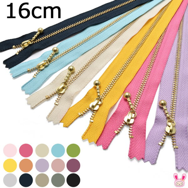 [PF64]　ゴールド玉付きファスナー　16cm　1本　ゴールド　3G16　【NBK】のサムネイル