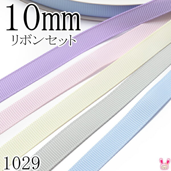 10mm グログランリボンアソート セット 1mx5本 430.103.028.007.307 （1029）