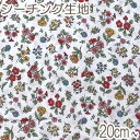 イブキ　秋の小花柄　Aホワイト系　10cm単位　切り売り　N-99096-2　シーチング生地　(401)　★