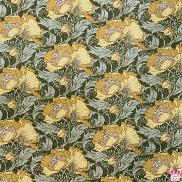 YUWA有輪商店　ツインウェーブフラワー　Bイエロー系　10cm単位　切り売り　MU-829696　シャーティング生地　(71)　［在庫限り］