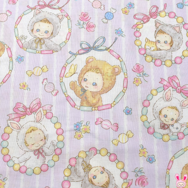 ビーズであそぼう　Eラベンダー　10cm単位　切り売り　キルトゲイト　puni　puni　CANDY　PN1100-12　シーチング生地　(43)　［在庫限り］