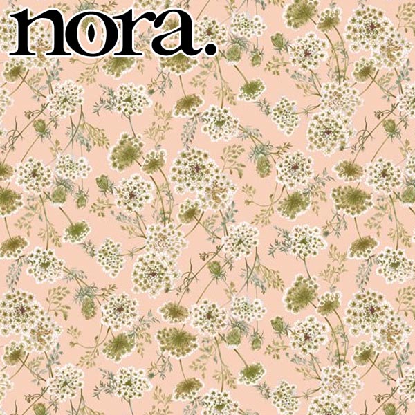 nora.　スイーティーコットンフラワー　Bベビーピンク系　10cm単位　切り売り　FR1098　シーチング生地　ノラ　NORA.　(221)　［在庫限り］