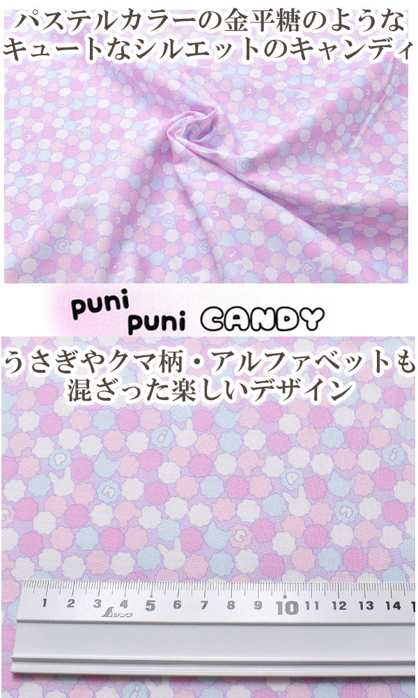 キャンディシュガー　Dパープル系　 (30cm以上10cm単位切り売り)　キルトゲイト　puni puni CANDY　PN1200-14　シーチング生地　(243)　「在庫限り」 manmakasan-10031684 まんま母さんのりぼん サンプル画像2