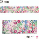 プリントリボン ピンクのガーデンリボン 幅38mm 1m単位 切り売り (2m以上)
