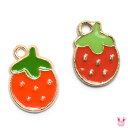 アクセサリーパーツ イチゴチャーム 4個