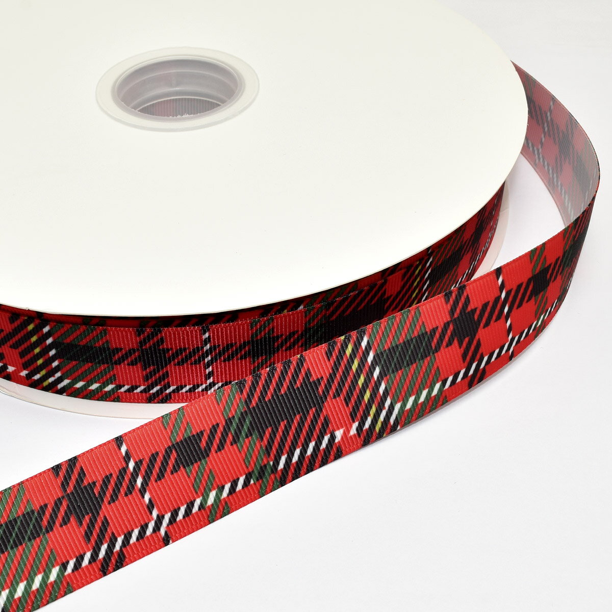 プリントリボン　BIGタータンチェックリボン　幅25mm　1m単位　切り売り　(3m以上)