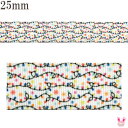 プリントリボン イルミネーションライト柄リボン 幅25mm 1m単位 切り売り (3m以上)
