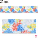 プリントリボン シンプルなカラフルサンゴリボン 幅25mm 1m単位 切り売り (3m以上)