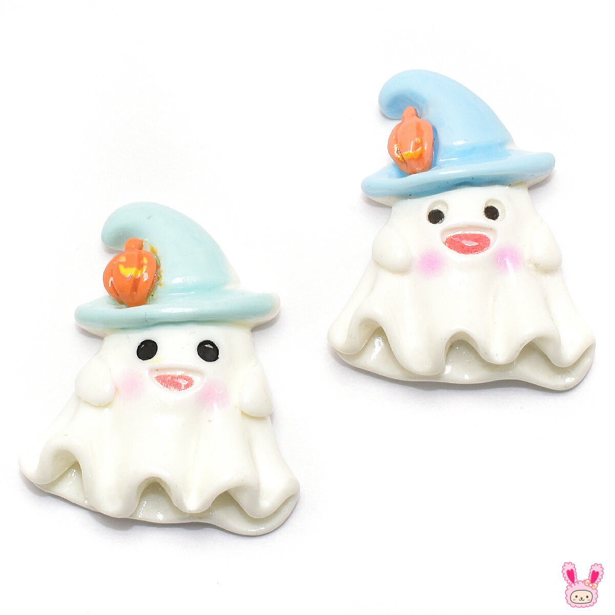 デコパーツ ハロウィン ゆるかわオバケとミニミニカボチャパーツ 4個