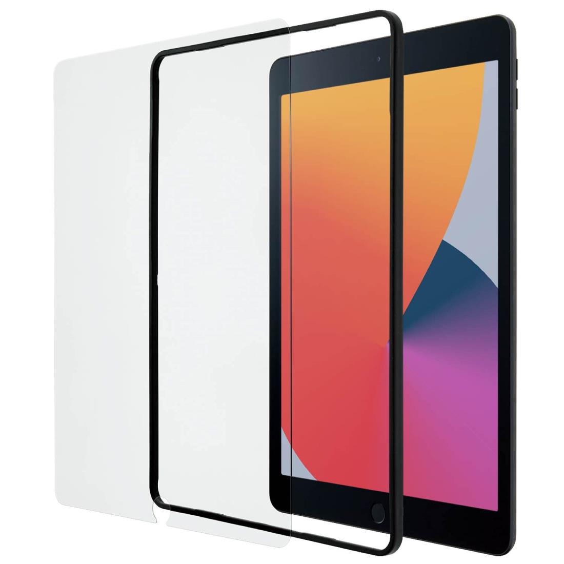 エレコム iPad 10.2 第9/8/7世代 (2021/2020/2019年) iPad 10.5 第3/1世代 (2019/2017年) ガラスフィルム 画面カバー率99% ガイドフレーム付 TBWA19RFLGGJ