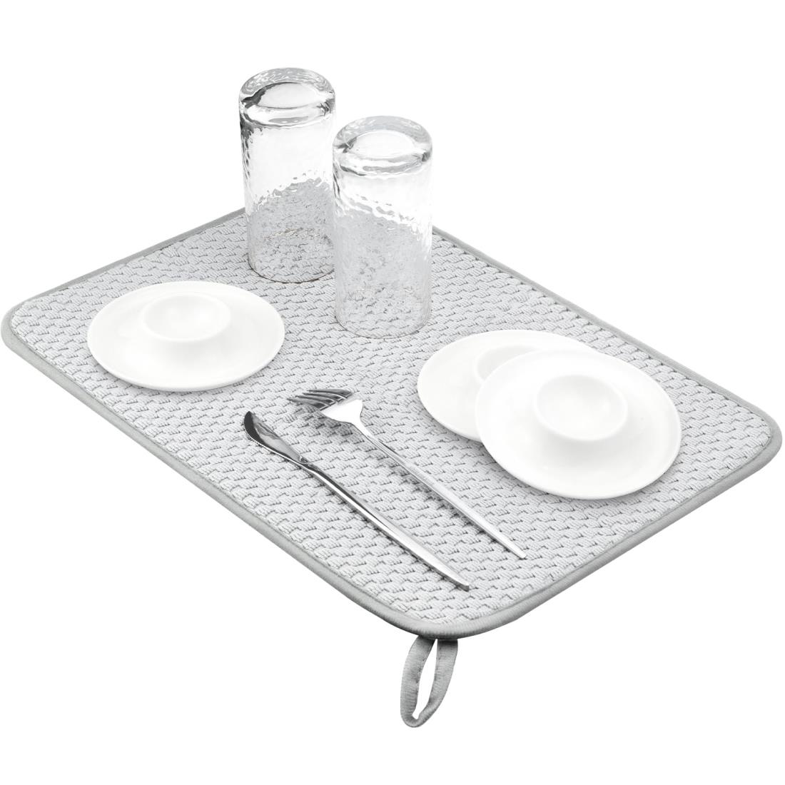 水切りマット 速乾吸水マット 30x45cm キッチン 食器乾燥マット 丸めて収納 ループ付き シンク上 棚シート 洗濯 機対応