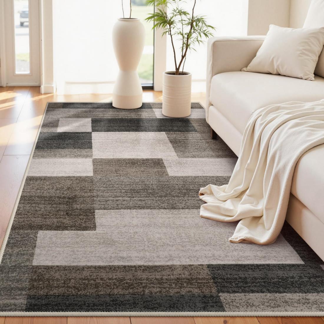 HAOCOO カーペット 洗える 140х200cm ラグ 約1.5畳 北欧風 モダン ホットカーペット対応 ふわふわ 滑り..