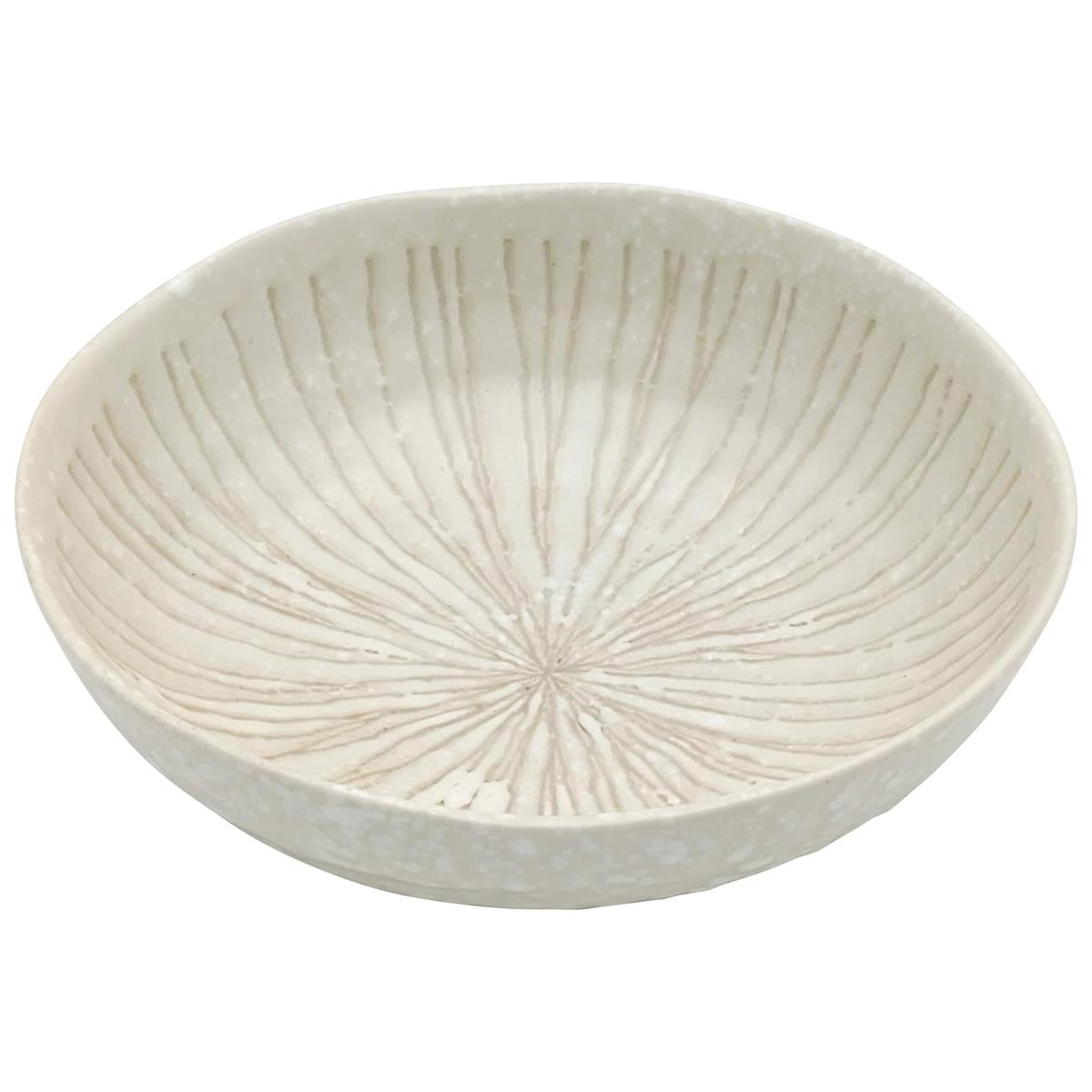 美濃焼 皿 中鉢 取り鉢 ボウル 約15cm 電子レンジ 食洗機対応 彫十草 白 日本製 132-5031