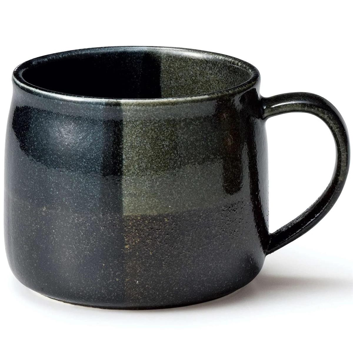 複数の釉薬アレンジが創造するモダンデザインの マグカップ 400ml ブラック 美濃焼 ナチュラル志向の食..