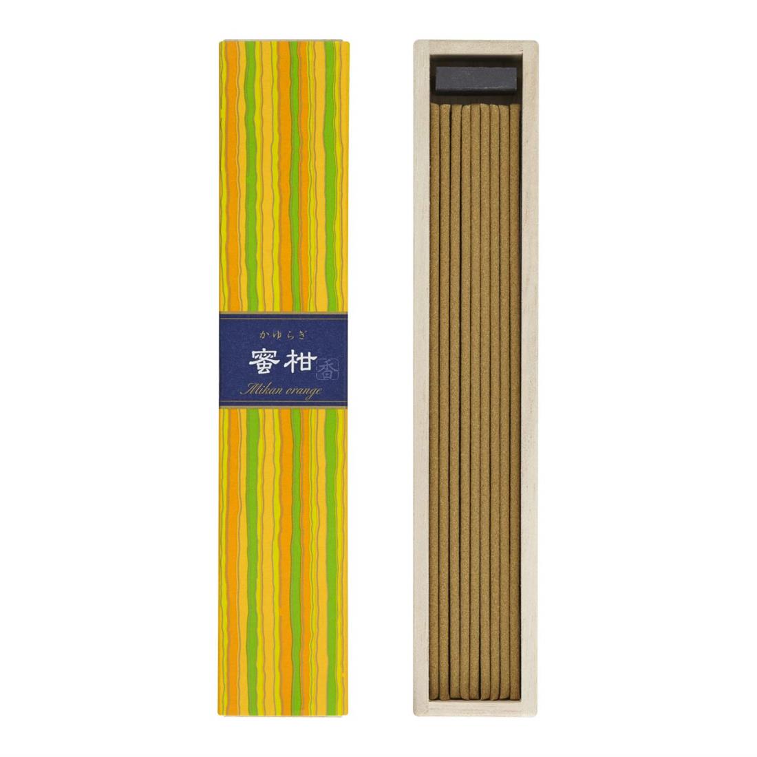 日本香堂(Nippon Kodo) かゆらぎ 蜜柑 スティック 40本入 香立付 ホワイト 40個 (x 1)
