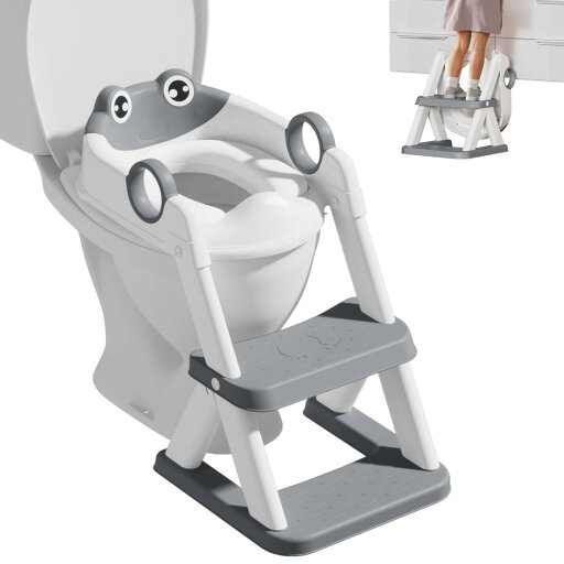 DEANIC トイレトレーニング用補助便座 折りたたみ式踏み台ステップ 高級PVCクッション付き 滑り止め設計 男の子女の子対応 子供用トイレ補助 軽量耐荷重 自宅適合率98% (グレー) DEANIC トイレトレーニング用補助便座 折りたたみ式踏み台ステップ 高級PVCクッション付き 滑り止め設計 男の子女の子対応 子供用トイレ補助 軽量耐荷重 自宅適合率98% (グレー)