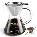 Love-KANKEI コーヒーサーバー コーヒードリッパー コーヒーカラフェセット プレゼント スポンジブラシ付属 耐熱ガラス ステンレスフィルター 2層メッ...