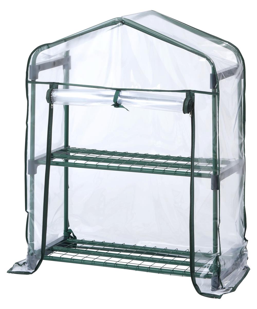 タカショー 温室 ビニー ル温室 スリム 2段 幅69cm×奥行32cm×高さ89cm 組立簡単 園芸 ビニー ルハウス ..