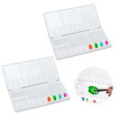 ADOFUN 折り畳み式 プラスチック製パレット パレット 水彩パレット【2個セット】絵の具パレット 水彩 アクリル画 ペイントケース 絵皿 20色対応 お手入...