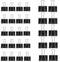 ダブルクリップ セット 25mm 32mm 中 大 ミックスサイズ 30個入り ブラック ペーパークリップ 黒 金属製 書類整理 ペーパーワーク用 事務用品 オ...