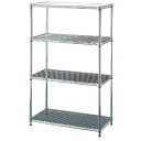アイリスオーヤマ メタルラック本体 4段 ポール径25mm 幅120×奥行46×高さ151cm ラック 棚 防サビ加工 スチールラック サビに強い 棚 銀 MR-1215J(3)