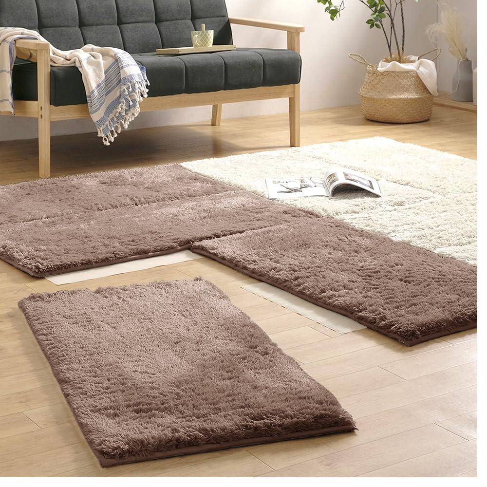 アイリスオーヤマ ラグ カーペット マット ジョイントマット タイルカーペット 組み合わせ 約50×100cm ジョイントラグ JTR-S5010 ブラウン