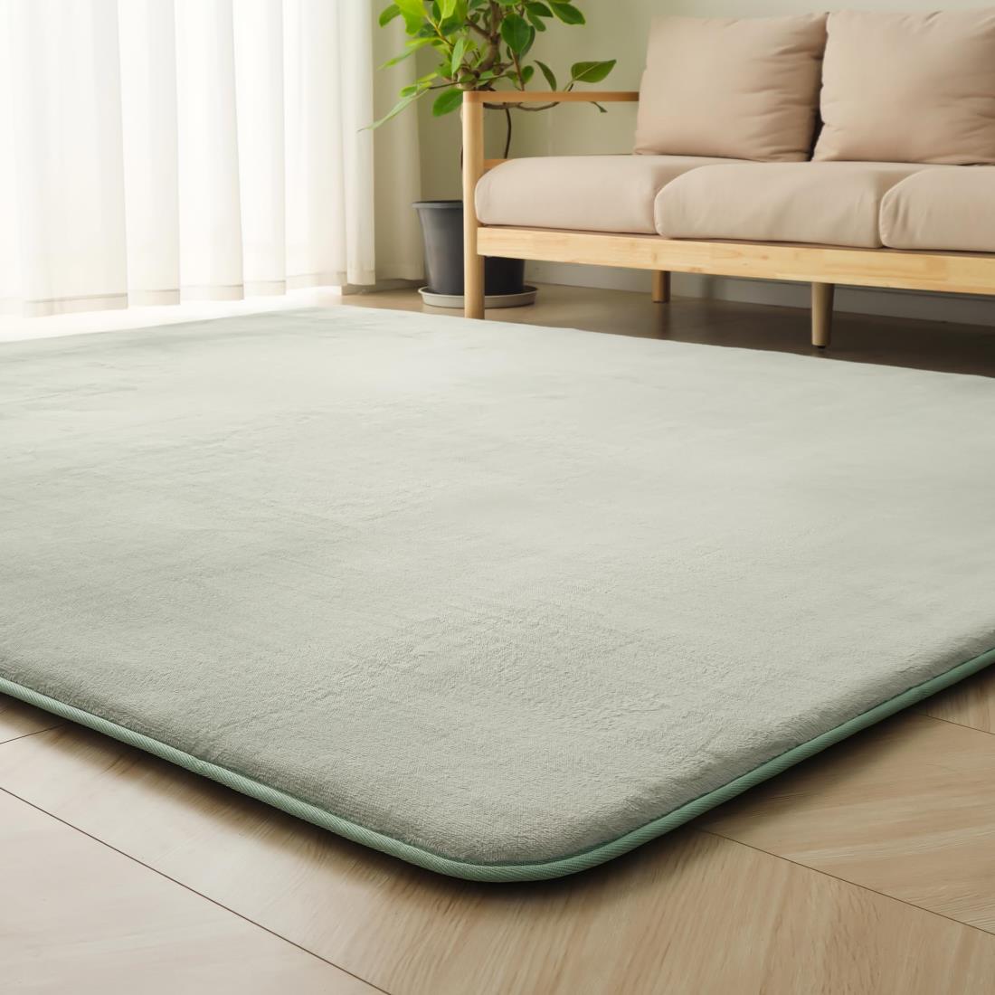 HARUMIN 極厚30mm カーペット ラグ 厚手 約3畳 ラグマット 絨毯 無地 防音 抗菌 防臭 防ダニ 低ホルム ..