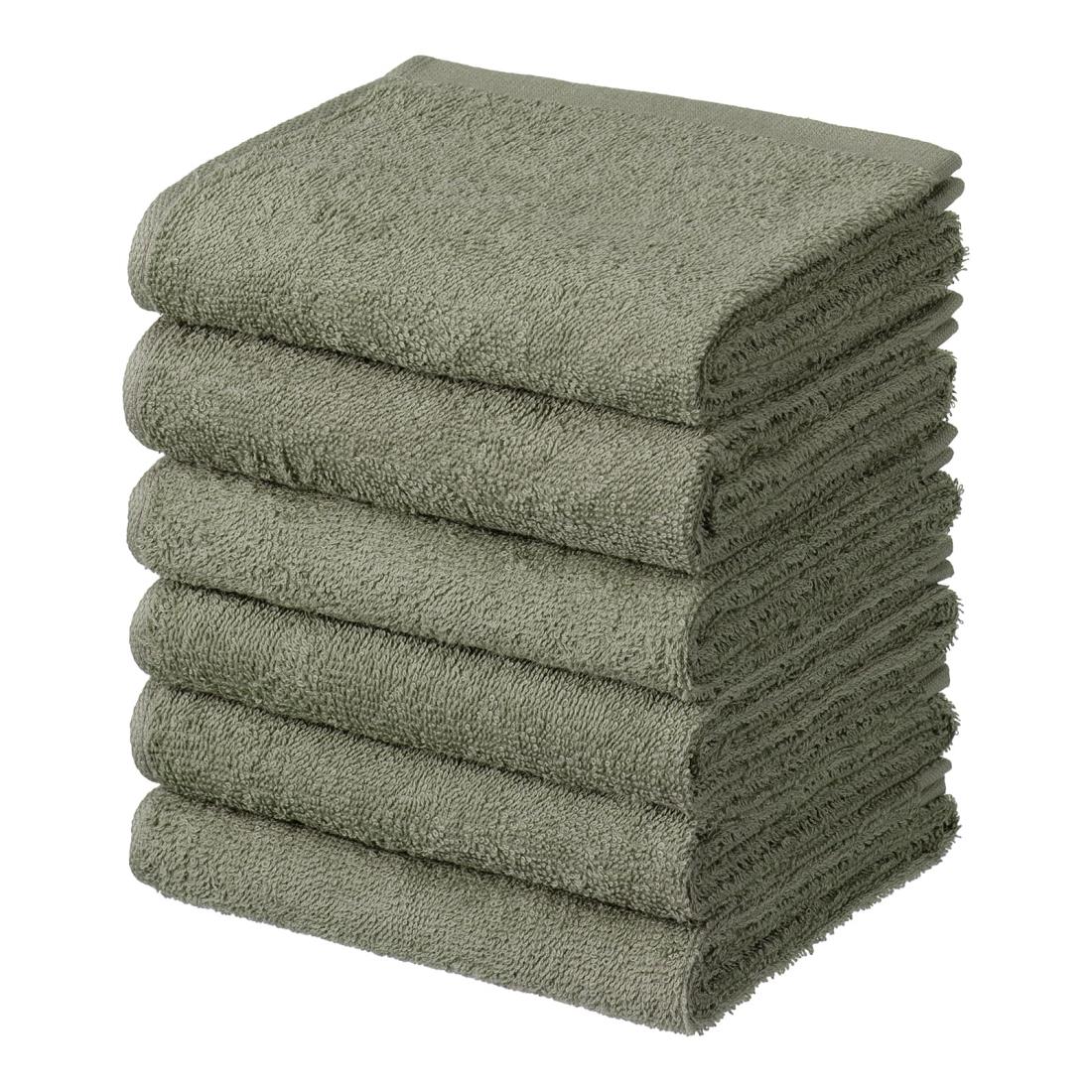 フェイスタオル #S103 吸水性 コットン100％ 250匁 34×86cm 6枚セット セージ セット 無地 エステ サロ..