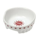 ドギーマン 便利なクローバー陶製食器 ホワイト×ブラウン 犬用 ミニサイズ