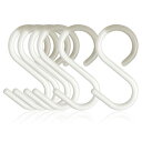 S字フック sじフック 錆びない はずれない sフック (6.5cm×6pcs) 曲がる フック 安定性 音がしない 汎用フック キッチン 浴室 お風呂 (ホワ...