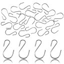 Mini S字 フック Cinvo Sじフック 4.4cm×20pcs 滑り止めゴムカバー付き 防錆 キッチン 浴室 トイレ 庭 屋外 吊り下げ フック 銀