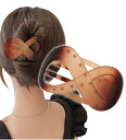 Herbeluemily ヘアクリップ ヘアクロー ダッカール バンスクリップ エイトライン 髪留め 大人 マット ブラウン HM-0087-R02-BN