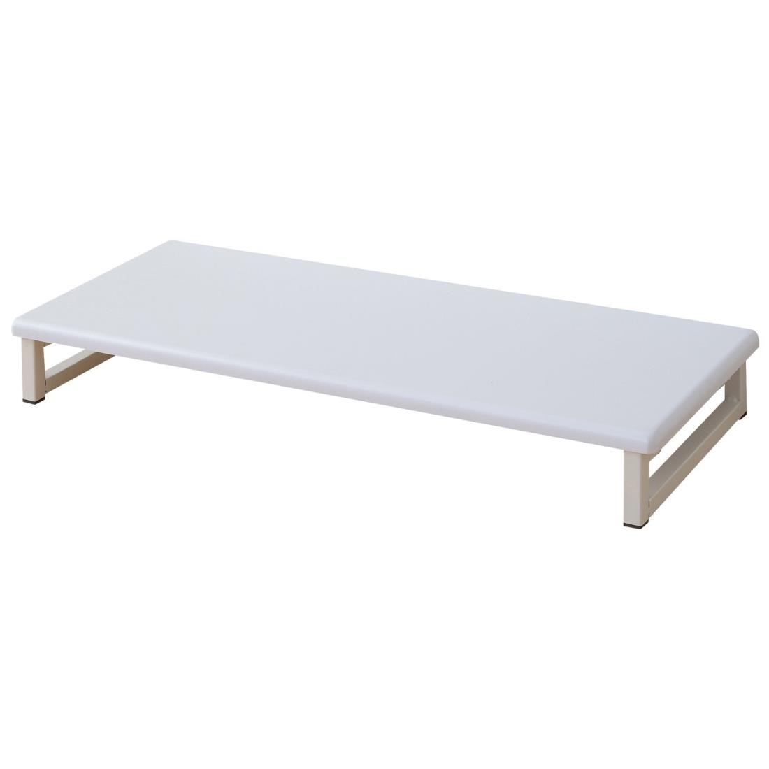 山善(YAMAZEN) モニター台 幅59×奥行25×高さ8cm コンパクト キーボード収納 PC台 組立かんたん ホワイト/アイボリー DTS-5925(WH/IV) 在宅勤務